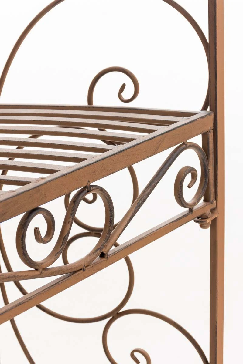 Banc de jardin avec arche à rosiers en métal marron vieilli style vintage MDJ10187