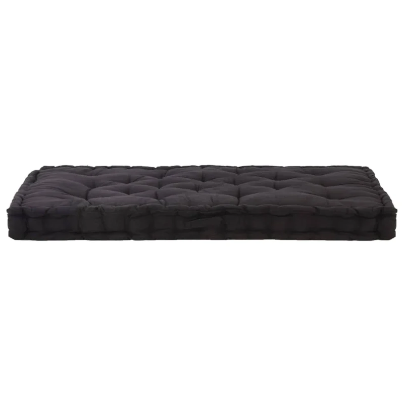 coussin de canapé palette 100 % coton 120x80x10 cm noir DEC021808