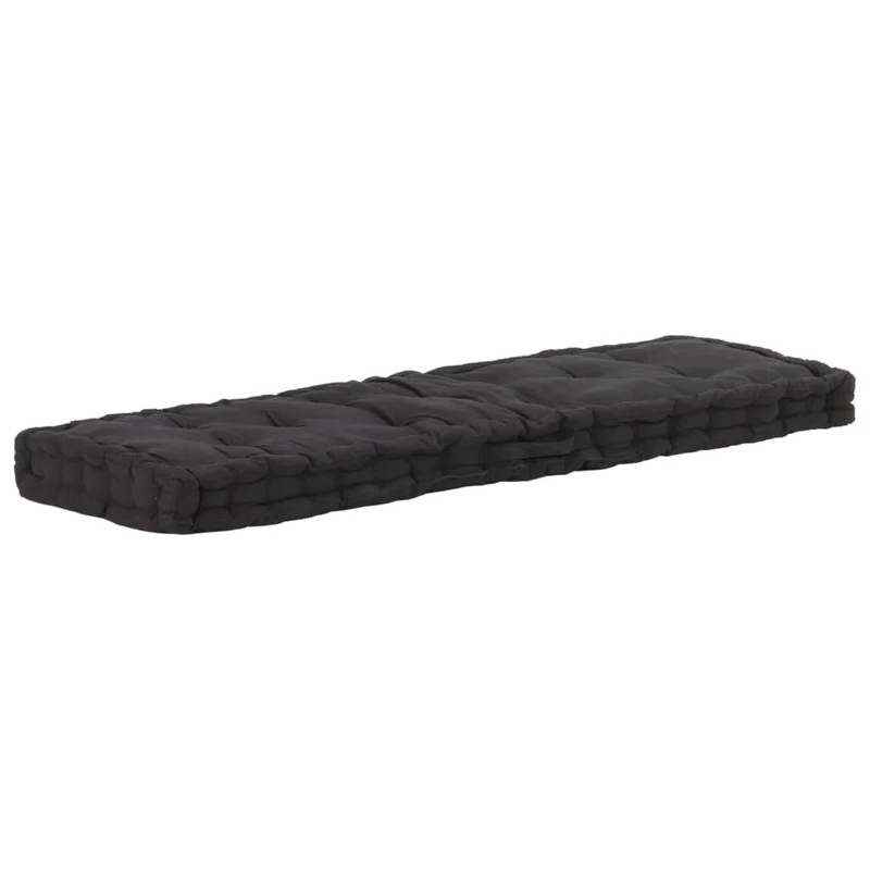 Coussins de palette canapé de sol dossier assise en coton noir DEC021323