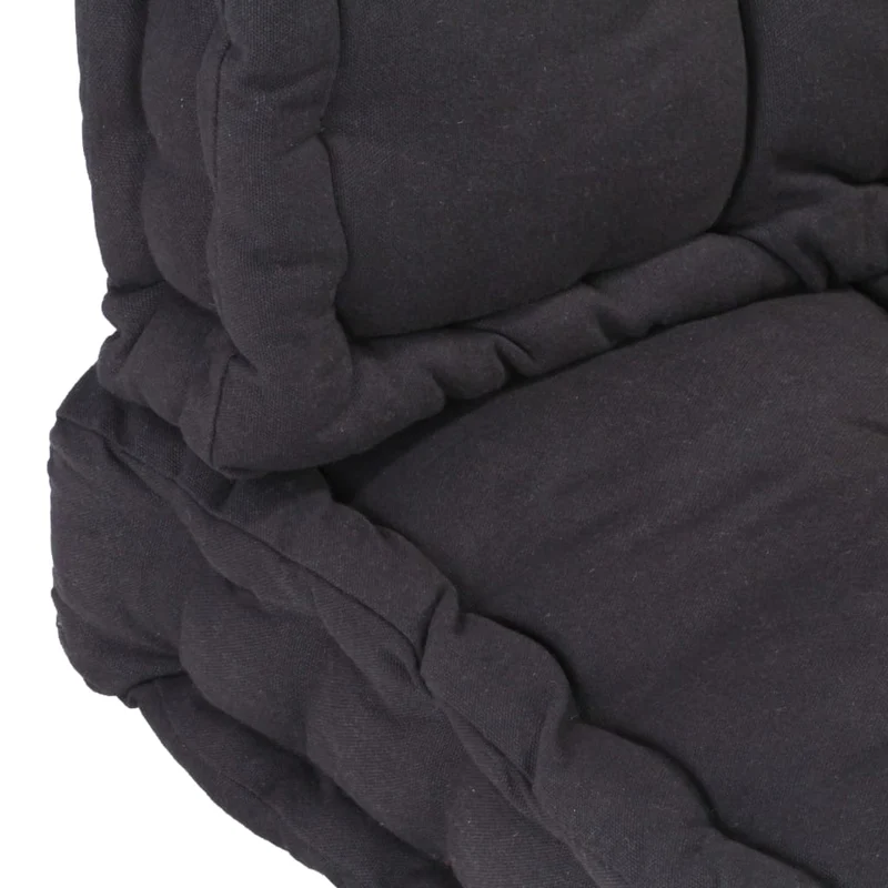Coussins de palette canapé de sol dossier assise en coton noir DEC021323
