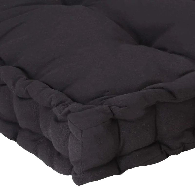 Coussins de palette canapé de sol dossier assise en coton noir DEC021323