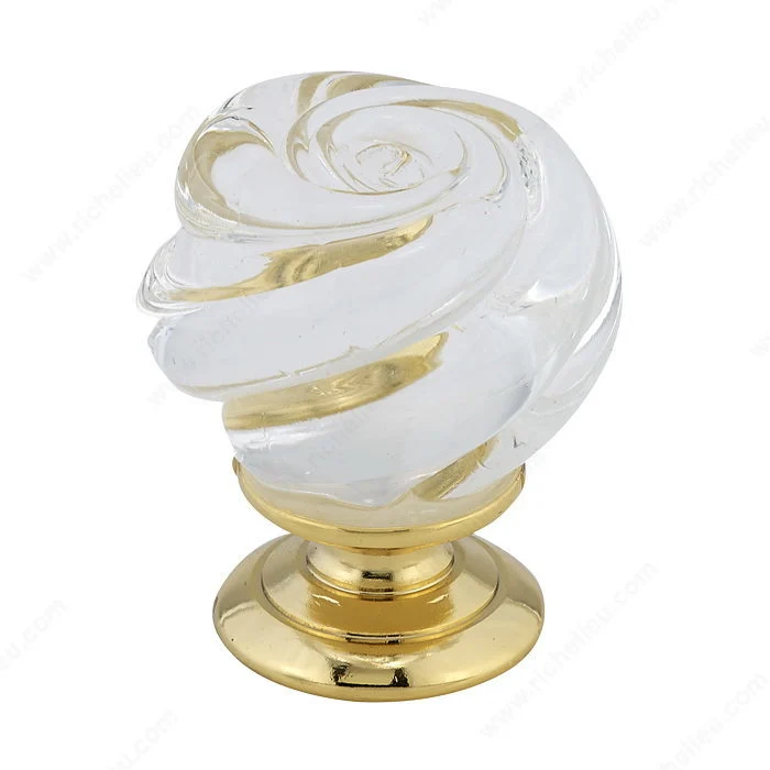 Bouton traditionnel en verre de Murano et métal - 9030