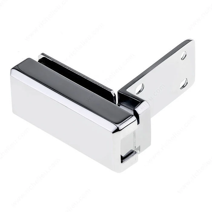 Charnière avec loquet pour porte en verre en applique