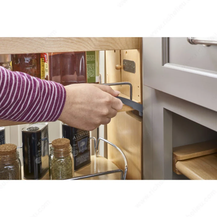 Système coulissant à étagères pivotantes à montage par le bas Rev-A-Shelf