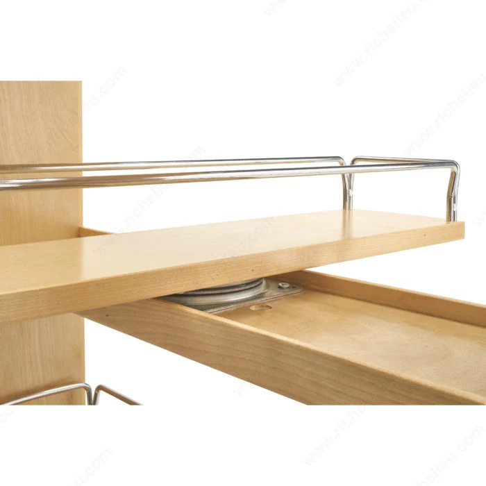 Système coulissant à étagères pivotantes à montage par le bas Rev-A-Shelf