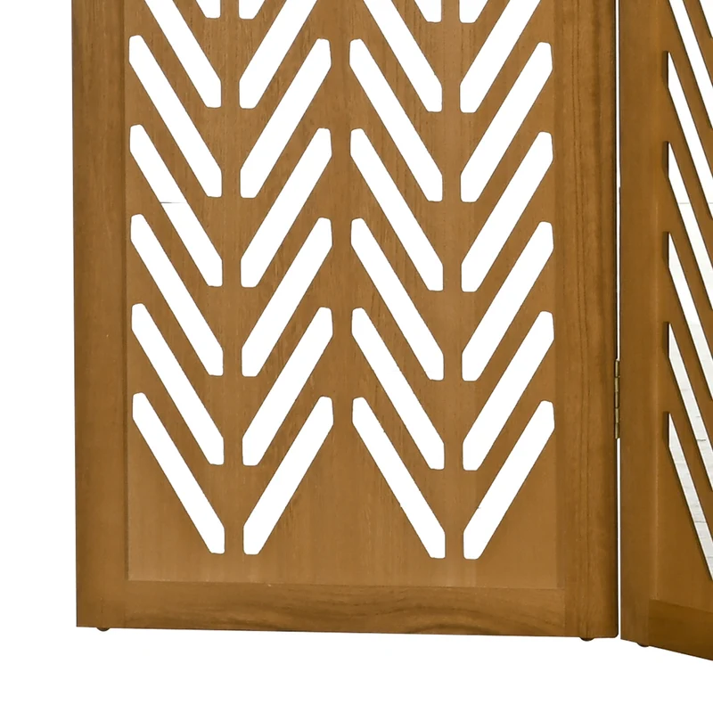 Paravent séparateur de pièce pliable 4 panneaux 160 x 170 x 1.7 cm ajouré autoportant épuré moderne salon en bois marron 21_0001294