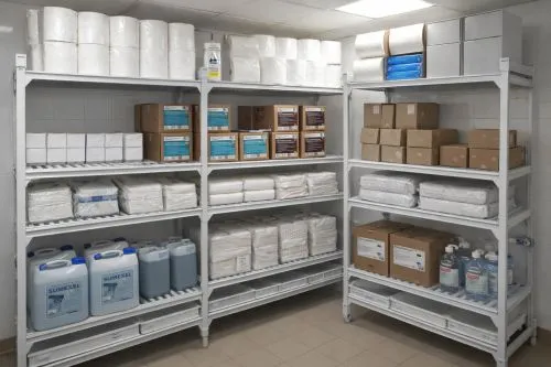 Rayonnage alimentaire avec bacs de rétention