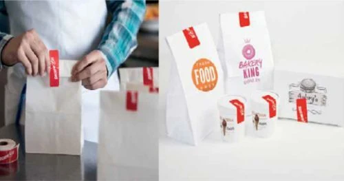 Étiquettes Secure it inviolables pour plats à emporter