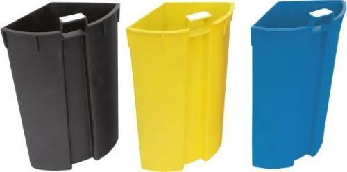Corbeille de tri sélectif à 2 ou 3 compartiments, inox ou époxy
