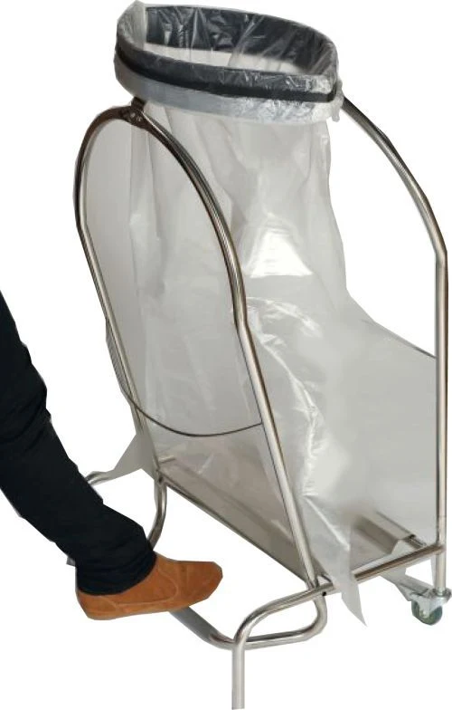 Porte-sac à pince inox 110 L professionnel