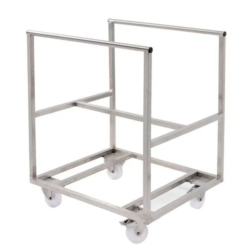 Chariot inox pour bac alimentaire grand volume 75L, 170L, 220L – Travail à hauteur d’homme