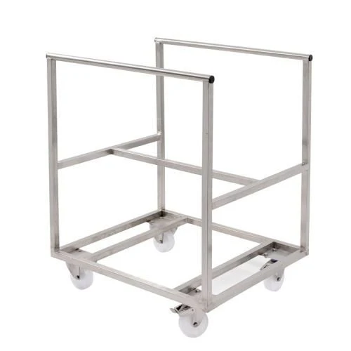 Chariot inox pour bac alimentaire grand volume 75L, 170L, 220L – Travail à hauteur d’homme