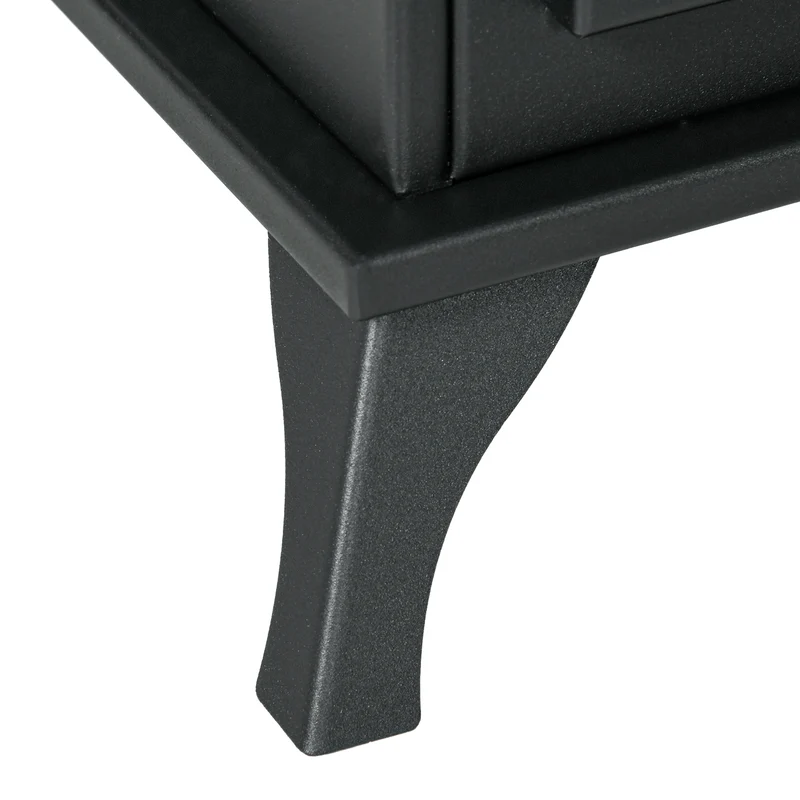 Cheminée bioéthanol sur pied 45 x 28 x 54 cm chauffe 20-25 m² sans fumée ambiance cosy rustique design en acier noir 21_0001133