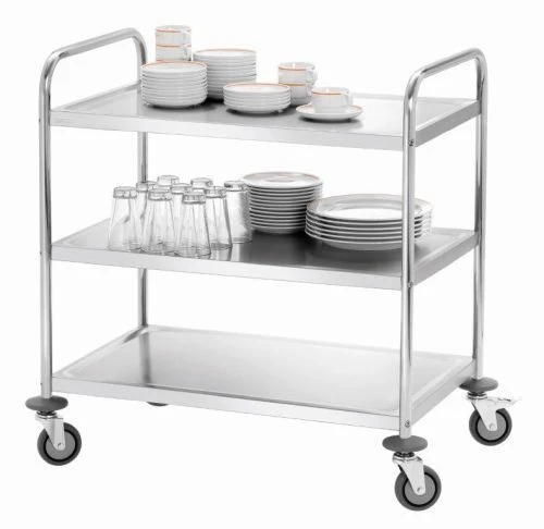 Chariot de service inox multi fonctions – 2, 3 ou 5 étagères