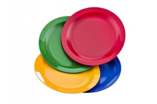 Assiettes plates colorées sans BPA
