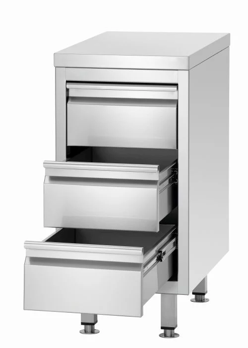 Caisson à 3 tiroirs inox