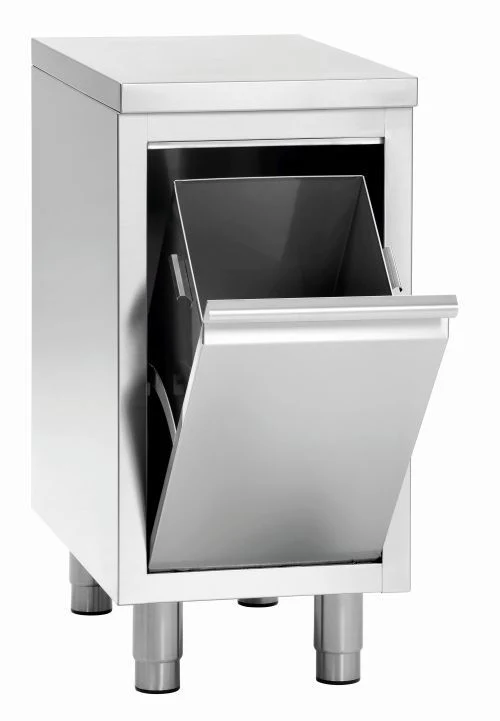 Meuble Poubelle inox à clapet basculant – Spécial Cuisine Pro