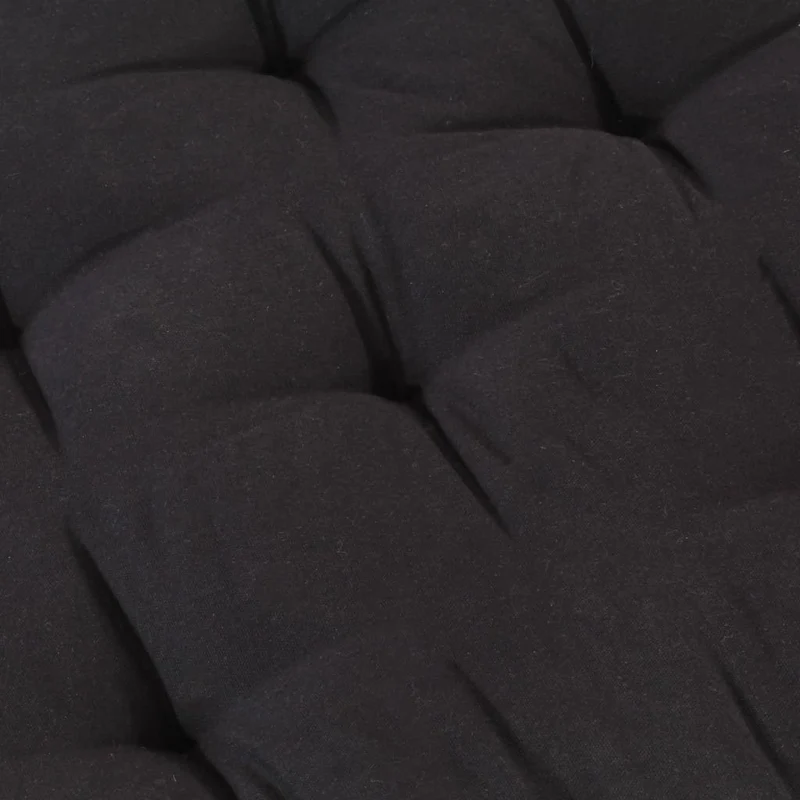 Coussin de plancher de palette Coton matelas de sol 120x40x7 cm Noir DEC021807