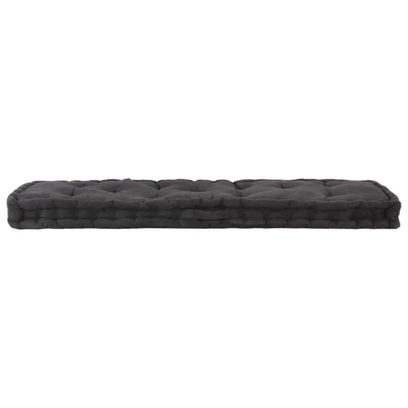 Coussin de plancher de palette Coton matelas de sol 120x40x7 cm Noir DEC021807