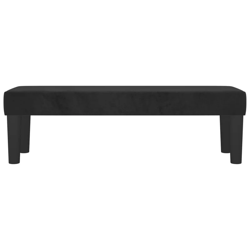 Banquette banc bout de lit 100 x 30 x 30 cm velours noir DEC024679