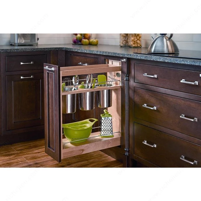 Système coulissant pour armoire inférieure avec contenants à ustensiles et BLUMOTION de Rev-A-Shelf - 9 pouces
