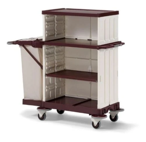 Chariot hôtel surélevé avec support sac pliable – compact et fonctionnel