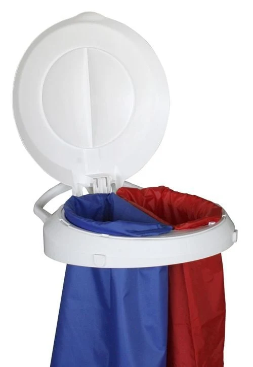 Support mural poubelle 2 compartiments - Tri sélectif 120 L