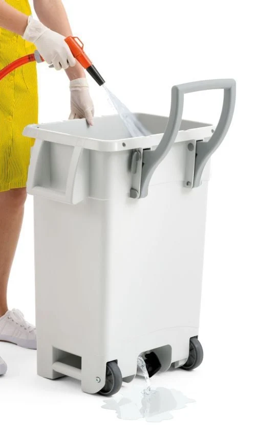 Poubelle avec bouchon de vidange et roues – 71 ou 86 cm