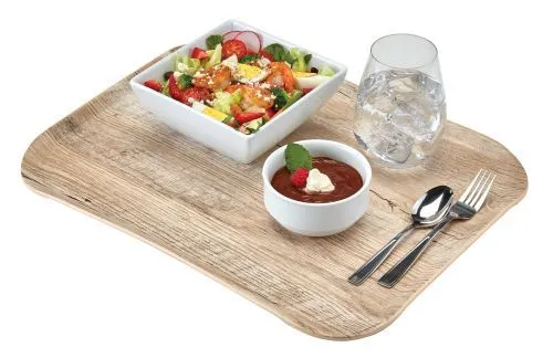 Plateau de service restauration haut de gamme effet bois