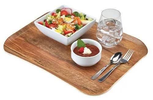 Plateau de service restauration haut de gamme effet bois