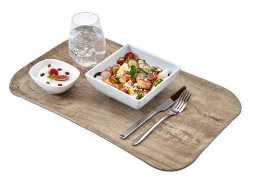 Plateau de service restauration haut de gamme effet bois