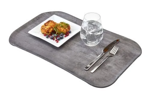 Plateau de service restauration haut de gamme effet bois
