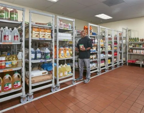 Rails pour rayonnage alimentaire mobile Premium