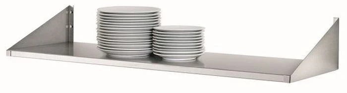 Étagère murale inox pour assiettes en cuisine pro