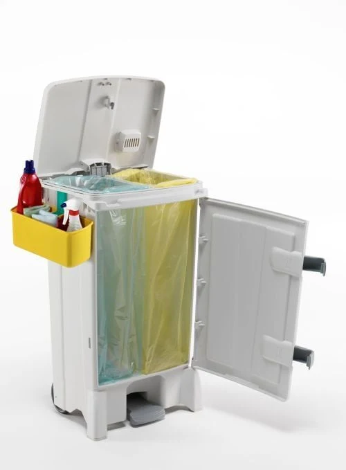 Poubelle ouverture frontale 90L – Conteneur écologique à pédale