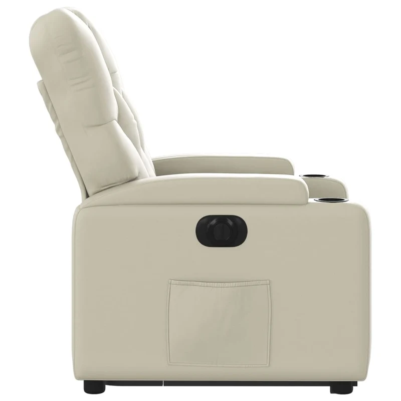 Fauteuil relax TV fonction de levage électrique très confortable en PVC crème DEC028269