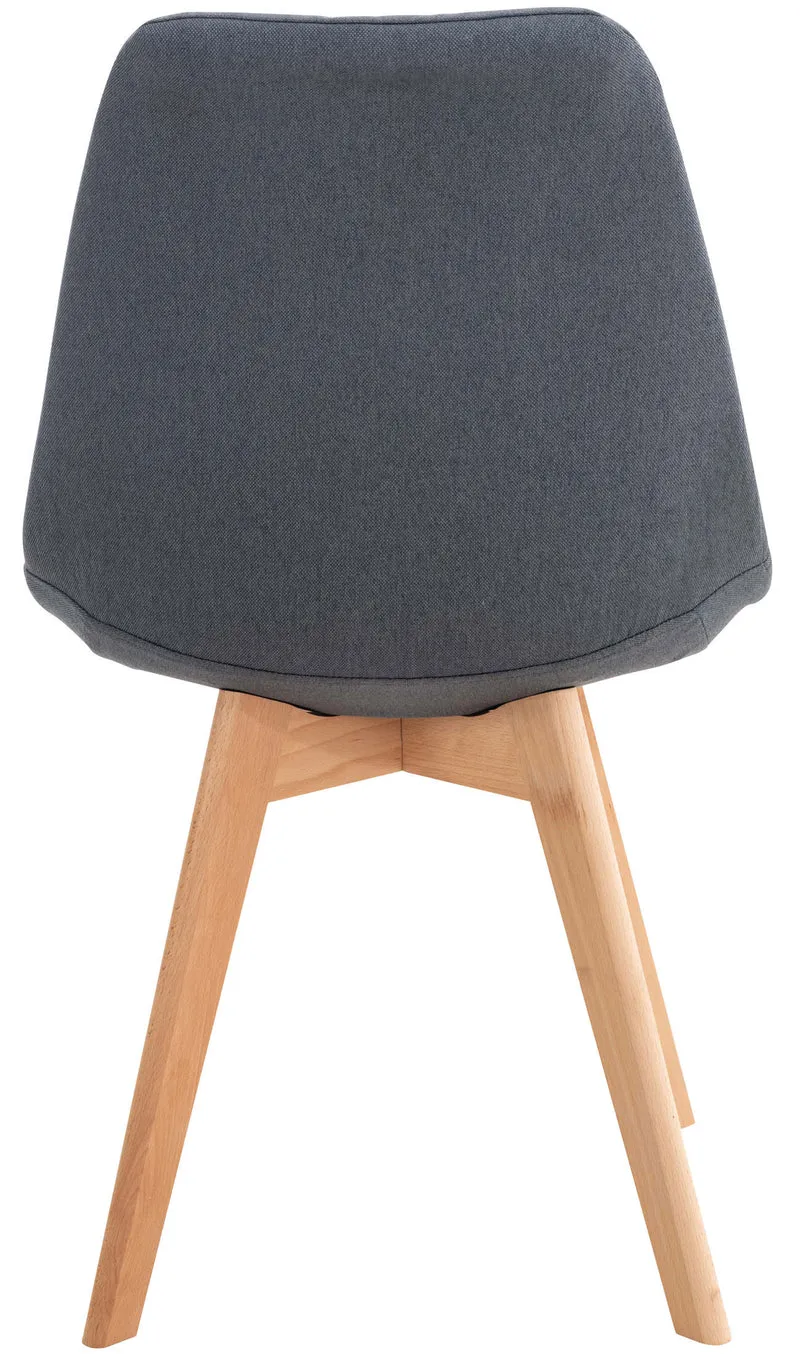 Chaise de salle à manger x1 design scandinave en tissu gris foncé et pieds en bois clair 10_0002293