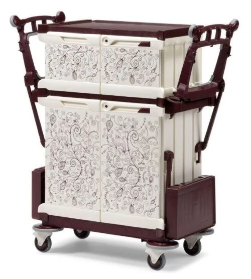 Chariot hôtelier prestige surélevé à 2 sacs pliables