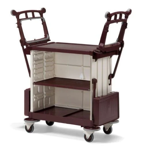 Chariot hôtelier prestige à 2 supports sacs pliables