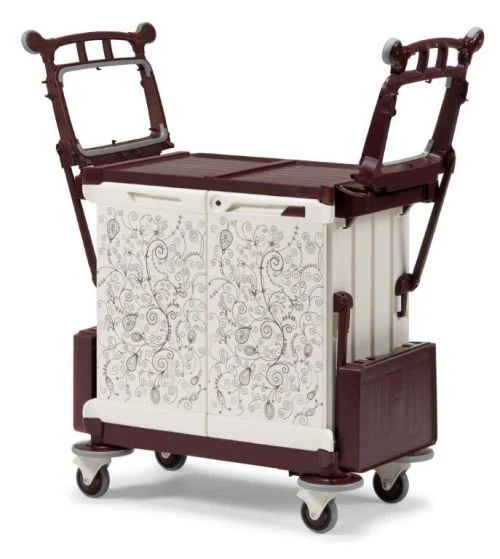 Chariot hôtelier prestige à 2 supports sacs pliables