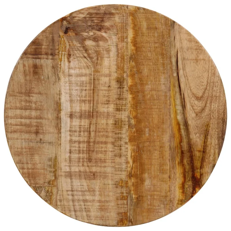 Table d’appoint ronde en bois de manguier massif – pieds en métal – pièce unique DEC037043