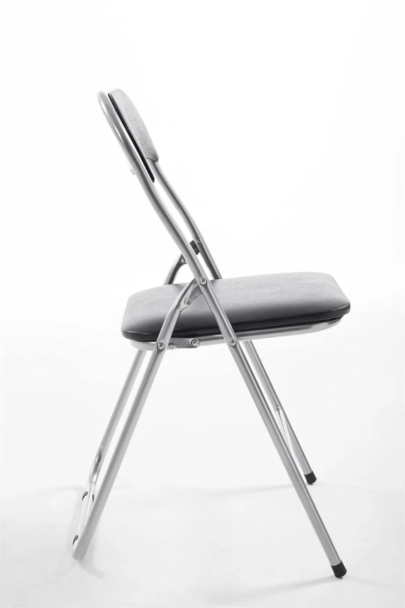 Chaise de cuisine pliable noir pied en métal chromé MED10006