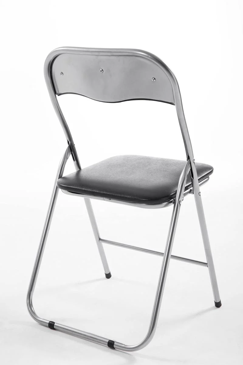 Chaise de cuisine pliable noir pied en métal chromé MED10006