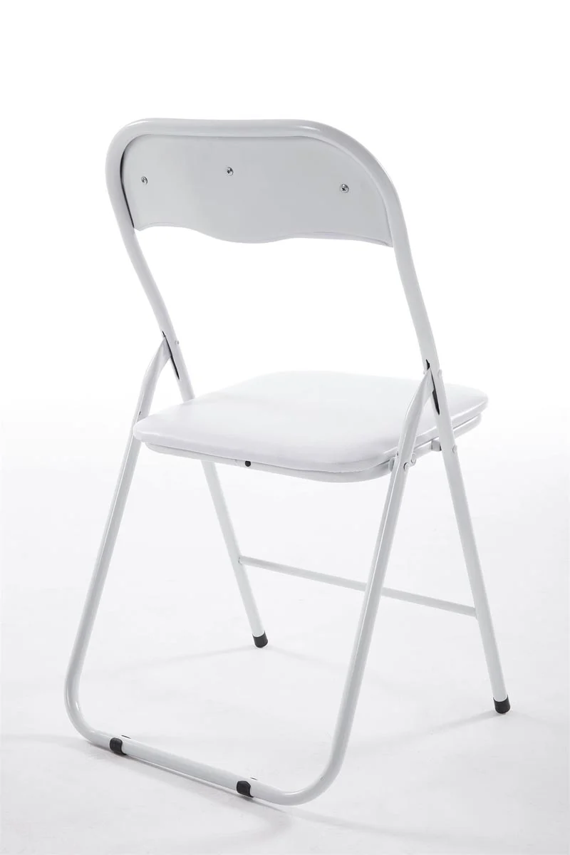 Chaise de cuisine pliable blanc pied en métal blanc MED10012