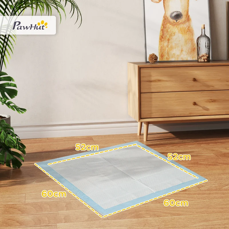 Lot de 80 tapis d'entraînement pour chien intérieur 60 x 60 cm absorption anti-fuite moderne en tissu non tissé bleu 21_0007381