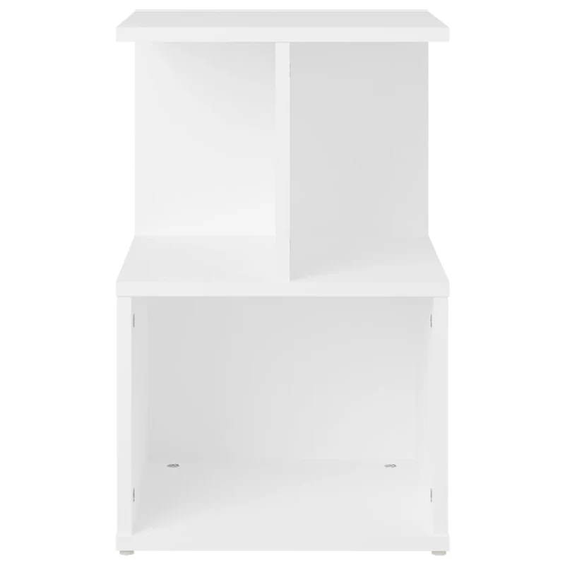 Table de chevet avec compartiments ouverts 35 x 35 x 55 cm bois ingénierie blanc DEC033302