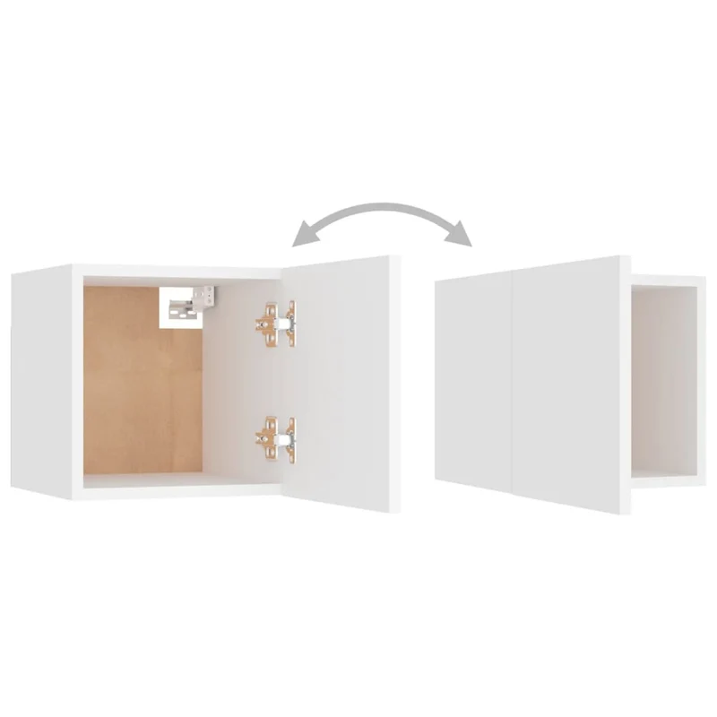 Table de chevet murale avec grand compartiment 30,5 x 30 x 30 cm bois d'ingénierie blanc DEC033289