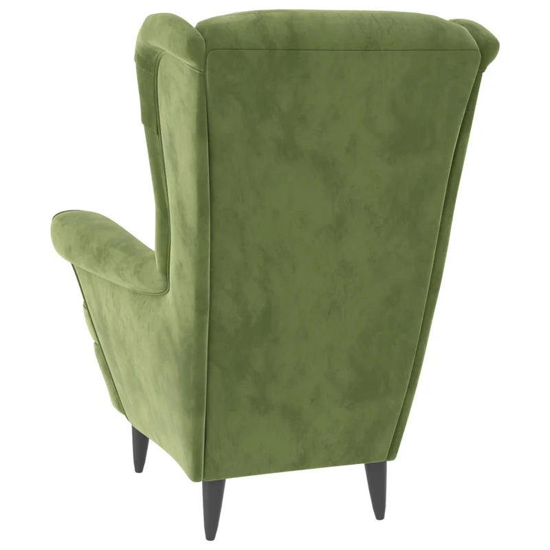 Fauteuil lounge de salon design et moderne en velours vert clair DEC028682