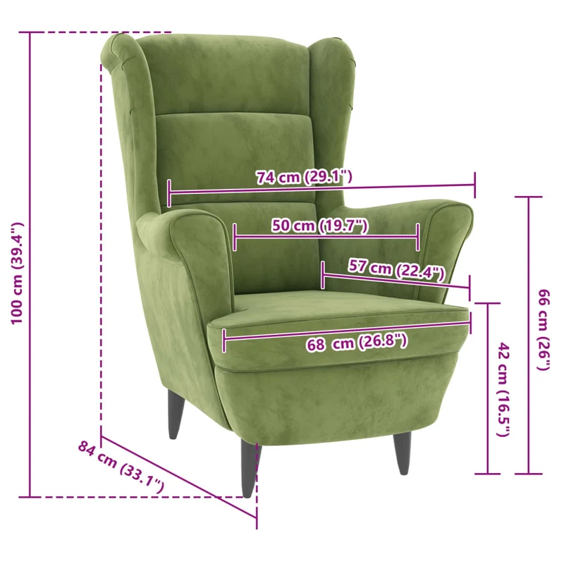 Fauteuil lounge de salon design et moderne en velours vert clair DEC028682