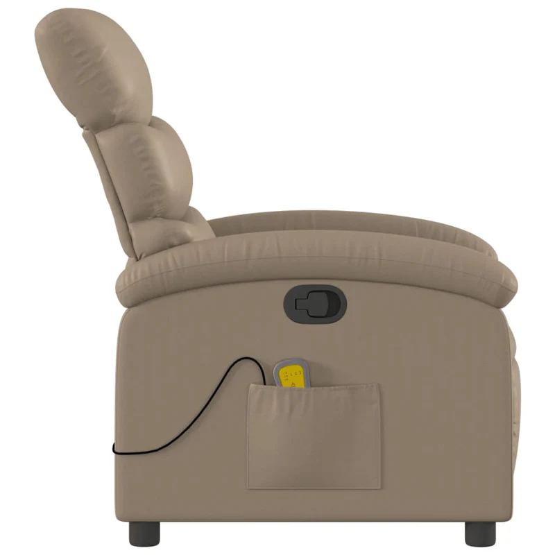 Fauteuil de relaxation TV fonction massage inclinable en PVC cappuccino DEC026876